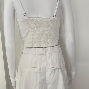 Abercrombie and Fitch White Linen Set, Shorts and Tank, Size S